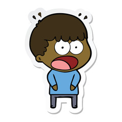 sticker of a cartoon shocked man