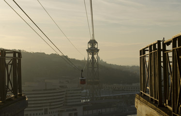 Roller coaster in the city, Barcelona, Spain