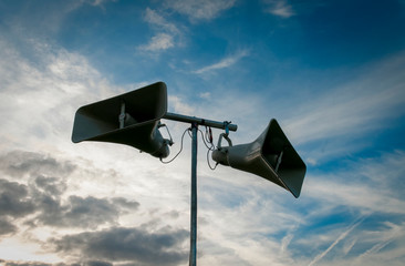 Public Address System against a blue sky