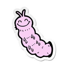 sticker of a cartoon caterpillar