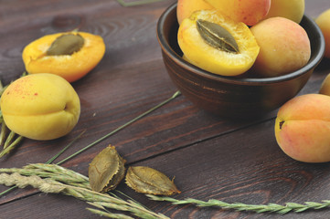 summer food photography background yellow apricot