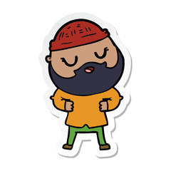 sticker of a cartoon man with beard