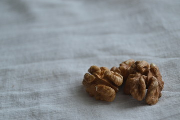 walnuts on a white background