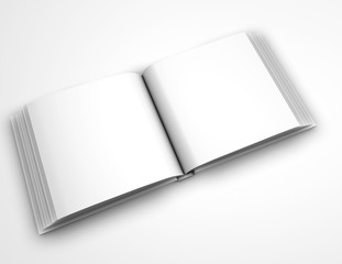 Hardcover square book, foto wedding album 3d realistic mockup.