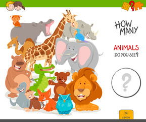 counting cartoon wild animals educational game
