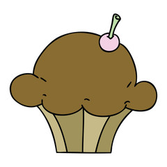 quirky hand drawn cartoon muffin