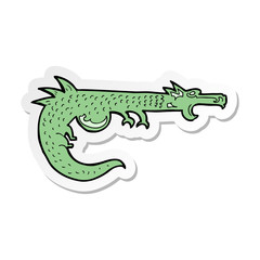 sticker of a cartoon medieval dragon