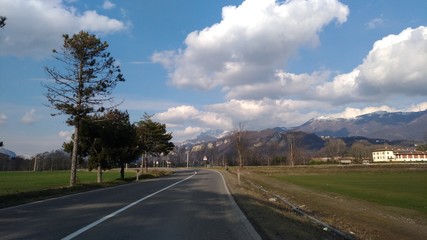 road and blue sky