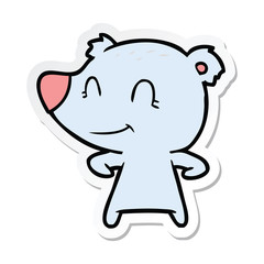 sticker of a friendly bear cartoon