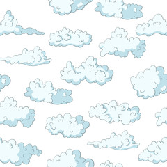Cloud vector Seamless pattern.
