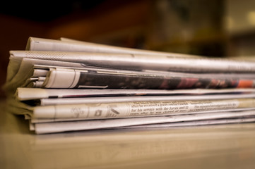 Pile of Newspapers from the United Kingdom