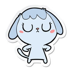 sticker of a cute cartoon dog