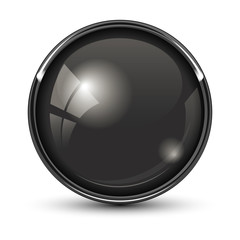 black button with chrome frame 