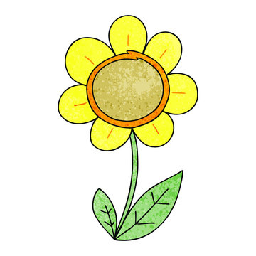 Quirky Hand Drawn Cartoon Daisy