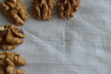 walnuts on a white background