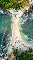 Blue beach island Nilwella. Aerial view of the south coast of the island of Sri Lanka