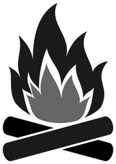 Campfire icon. Bonfire clipart.