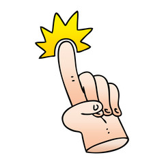 pointing finger quirky gradient shaded cartoon