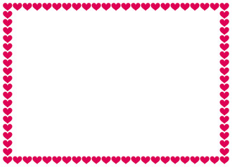 Pink heart frame. Valentines Day greeting card design.