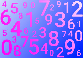 On a blue background are different numbers.