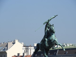 Horse and rider Archduke Charles Erzherzog Karl memorial - Vienna Austria.