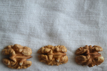 walnuts on a white background