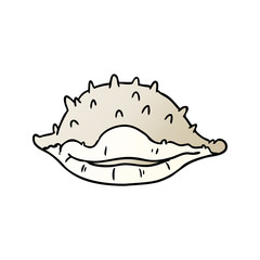 gradient cartoon doodle of a sea shell