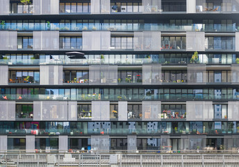 PARIS, FRANCE - 02 OCTOBER 2018: full frame image of building in Paris, France