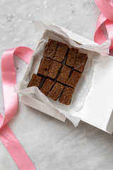 Portion of Caramel. Vegan toffee with figs