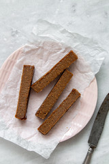 Portion of Caramel. Vegan toffee with figs