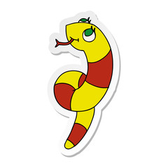sticker cartoon kawaii of a cute snake