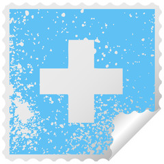 Fototapeta premium distressed square peeling sticker symbol addition symbol