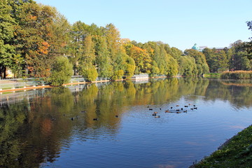 Pond of the Tauride Garden. Tauride Palace. St. Petersburg.