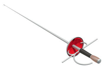 Foil fencing closeup, 3D rendering