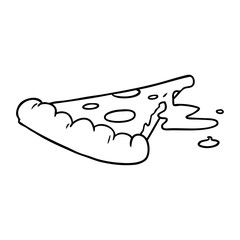 line drawing doodle of a slice of pizza