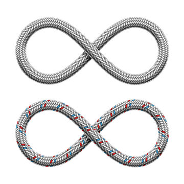 Vector Infinity sign made of hydraulic hose or braided armored cable.