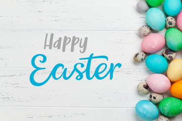 Easter greeting card with eggs