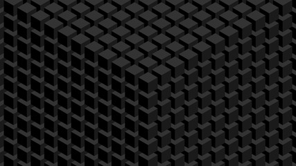 Trendy widescreen geometric background in isometric style 1920 x 1080 px. Wall of cubes.