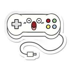 sticker of a cute cartoon game controller