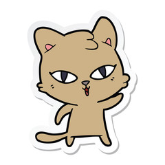 sticker of a cartoon cat
