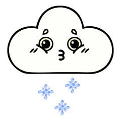 comic book style cartoon snow cloud