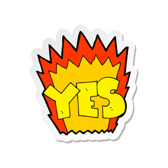 sticker of a cartoon yes symbol