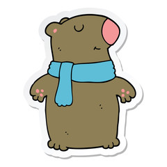 sticker of a cartoon bear