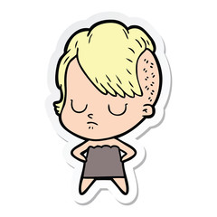 sticker of a cartoon woman