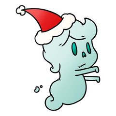 christmas gradient cartoon of kawaii ghost