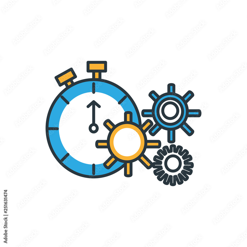 Poster chronometer timer with gears pinion