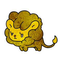 textured cartoon kawaii cute lion cub