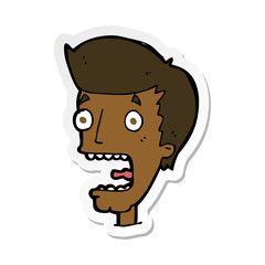 sticker of a cartoon terrified man