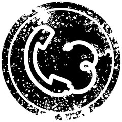 telephone handset distressed icon