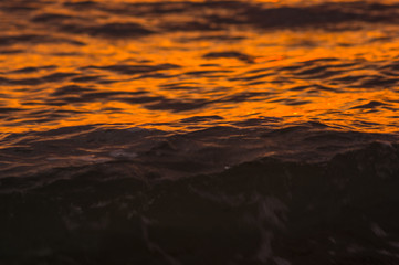 Amazing sea sunset, the sun, waves, clouds